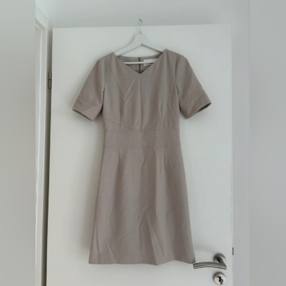 Hugo Boss Taupe Mini Dress with Short Sleeves